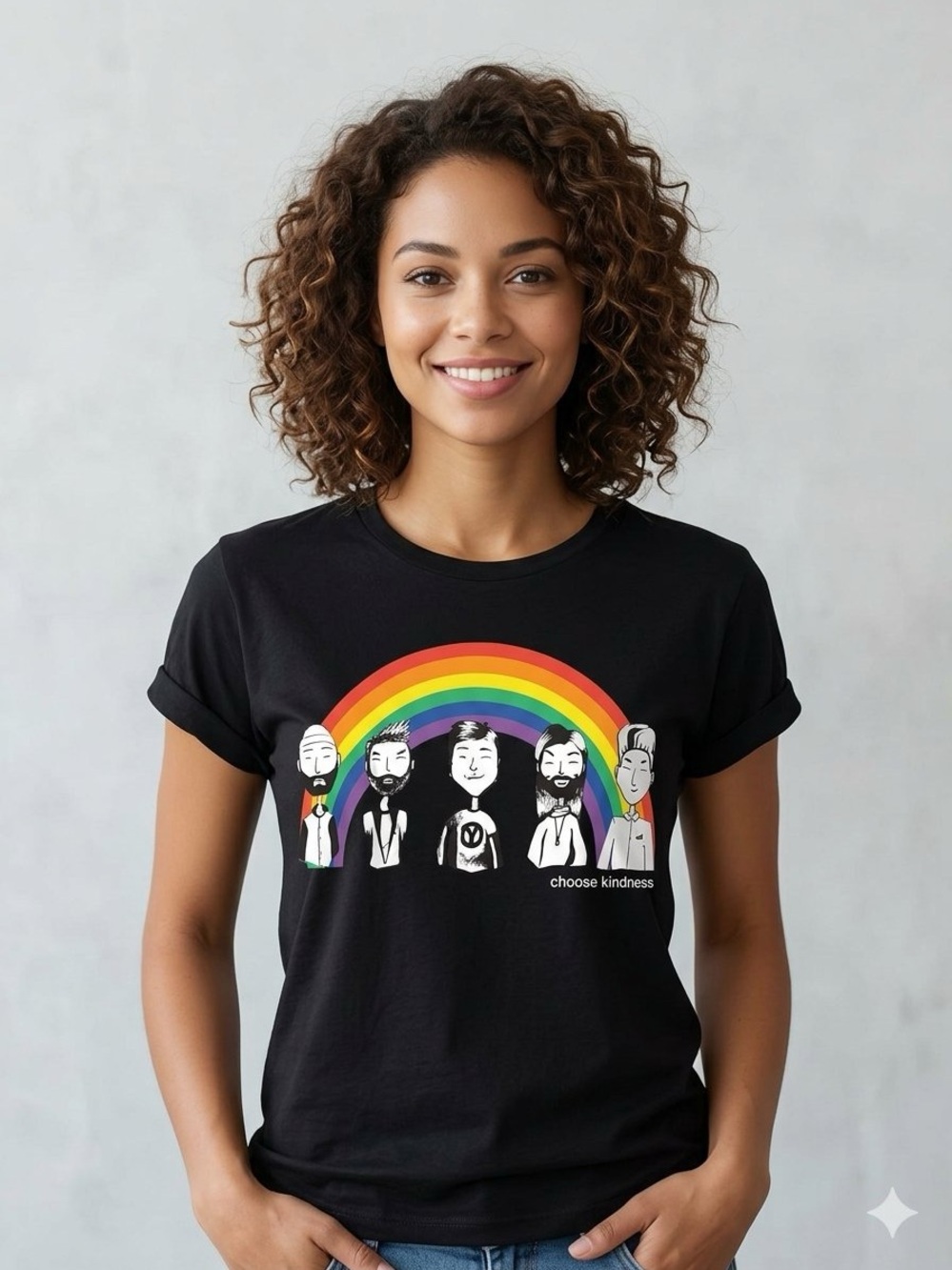 Kids Black 'Choose Kindness' Rainbow Graphic Tee